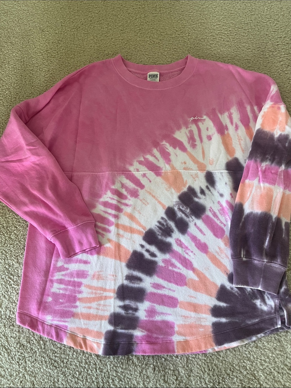 PINK Victoria's Secret Pink Tie-Dye Crewneck Sweatshirt